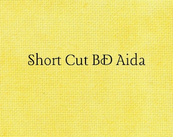SHORT CUT - Tweety Bird Yellow (BD) Hand Dyed Zweigart Aida Cross Stitch Fabric