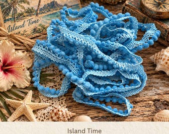 Island Time Hand Dyed Mini Pom Pom Trim (MPP-16) ~ 2 continuous yards per package