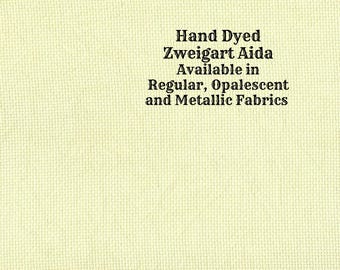 Kiwi Aida (Z-DDA-84) Hand Dyed Zweigart Cross Stitch Fabric from Vintage NeedleArts ~ available in regular, opalescent and metallic Aida