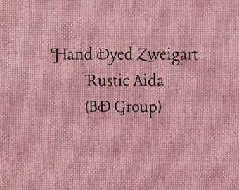 Tea Rose Rustic Aida (OR-BDA-65) ~ Hand Dyed Zweigart Oatmeal Rustico Cross Stitch Fabric