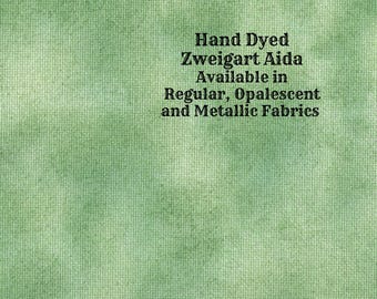 Botanical Aida (Z-BDA-12-74-PT) Hand Dyed Zweigart Cross Stitch Fabric from Vintage NeedleArts ~ available in regular, opalescent & metallic