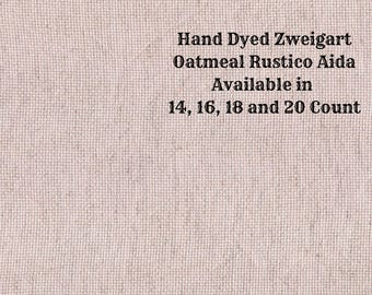 Angel Rustic Aida (OR-DDA-45) ~ Hand Dyed Zweigart Oatmeal Rustico Cross Stitch Fabric from Vintage NeedleArts