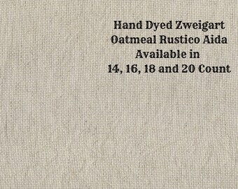 Stone Rustic Aida (OR-DDA-36) ~ Hand Dyed Zweigart Oatmeal Rustico Cross Stitch Fabric from Vintage NeedleArts
