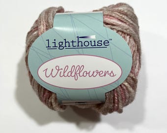 Lighthouse Wildflowers Yarn (Blushing Bride) ~ acrylic/wool blend #3 lightweight variegated multicolored soft