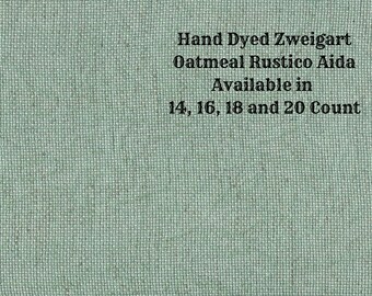 Rainforest Rustic Aida (OR-DDA-115) ~ Hand Dyed Zweigart Oatmeal Rustico Cross Stitch Fabric from Vintage NeedleArts