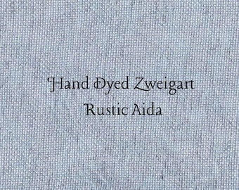 Nantucket Blue Rustic Aida (OR-DDA-26) ~ Hand Dyed Zweigart Oatmeal Rustico Cross Stitch Fabric