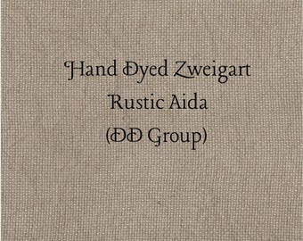 Walnuss Rustikal Aida (OR-DDA-18) ~ Hand gefärbter Zweigart Oatmeal Rustico Kreuzstichstoff