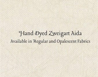 Khaki Aida (Z-DDA-38) Hand Dyed Zweigart Cross Stitch Fabric