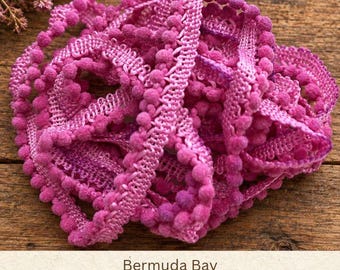 Berry-licious Hand Dyed Mini Pom Pom Trim (MPP-50) ~ 2 continuous yards per package