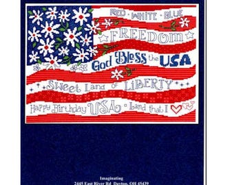 PAPER Cross Stitch Chart - Red, White & Bloom from Imaginating