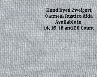 Silver Marlin Rustic Aida (OR-DDA-40) ~ Hand Dyed Zweigart Oatmeal Rustico Cross Stitch Fabric from Vintage NeedleArts