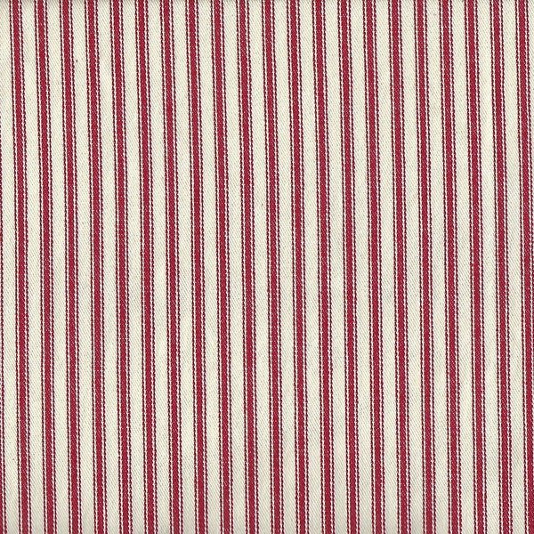 Red/Natural Striped Ticking fabric ~ Rockland/Roc-Lon 100% cotton woven fabric - 18x22 inches