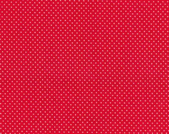 Red and White Pin Dots Quilter's Cotton Fabric from Fabric Traditions ~ 100% cotton quilting and sewing fabric white polka dots on red