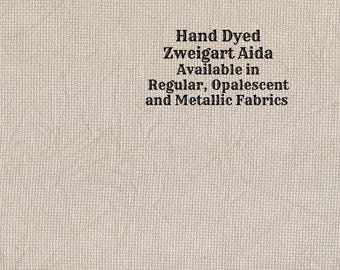 Truffle Aida (Z-DDA-69) Hand Dyed Zweigart Cross Stitch Fabric from Vintage NeedleArts ~ available in regular, opalescent and metallic Aida