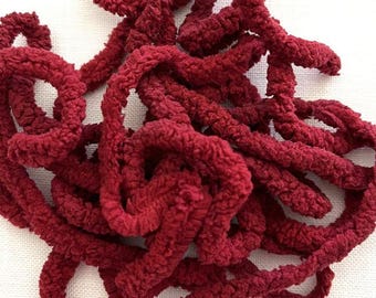Candy Apple Red Petite Chenille Trim (PC-SC-95) by Vintage NeedleArts ~ hand dyed 2 continuous yards