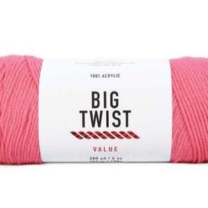 Big Twist Value Yarn (Watermelon) ~ 100% worsted acrylic super soft machine washable super soft
