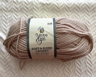 Yarn Bee Soft & Sleek Chunky Yarn (Blush) ~ super soft machine washable 100% low pill acrylic