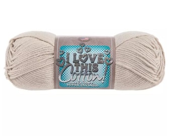 I Love This Cotton! Yarn (Parchment) ~ soft machine washable 100% cotton