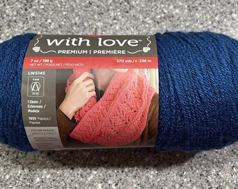 Red Heart With Love Yarn (Celtic) ~ super soft machine wash and dry 100% acrylic
