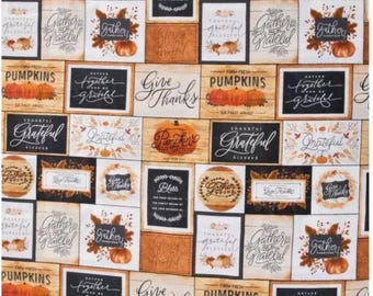 Be Grateful Calico Fabric ~ 100% cotton for sewing and quilting