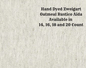 Winter White Rustic Aida (OR-DDA-89) ~ Hand Dyed Zweigart Oatmeal Rustico Cross Stitch Fabric from Vintage NeedleArts