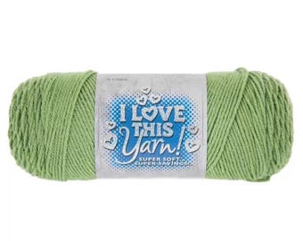 DISCONTINUED COLOR I Love This Yarn! (Mid Green) ~ super soft machine washable 100% acrylic