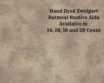 Nantucket Prim Rustic Aida (OR-BDA-22-18-PT) ~ Hand Dyed Zweigart Oatmeal Rustico Cross Stitch Fabric from Vintage NeedleArts