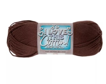 I Love This Cotton! Yarn (Brown) ~ soft machine washable 100% cotton yarn amigurumi crochet knitting