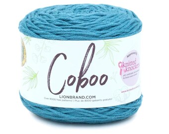 Lion Brand Coboo Yarn (Denim) ~ super soft and breathable machine washable lightweight blend of cotton and bamboo #3 lightweight yarn