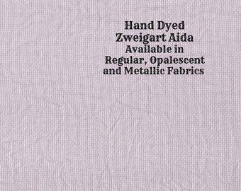 Vintage Lilac Aida (Z-DDA-106) Hand Dyed Zweigart Cross Stitch Fabric from Vintage NeedleArts ~ available in regular, opalescent & metallic