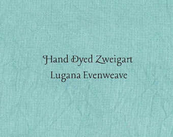 Aqua Lugana Evenweave (LG-59) Hand Dyed Zweigart Cross Stitch Fabric