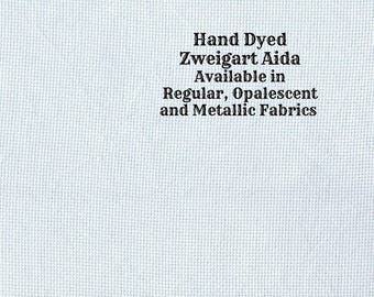 Sky Aida (Z-DDA-62) Hand Dyed Zweigart Cross Stitch Fabric from Vintage NeedleArts ~ available in regular, opalescent and metallic Aida