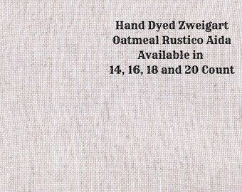 Violet Frost Rustic Aida (OR-DDA-28) ~ Hand Dyed Zweigart Oatmeal Rustico Cross Stitch Fabric from Vintage NeedleArts