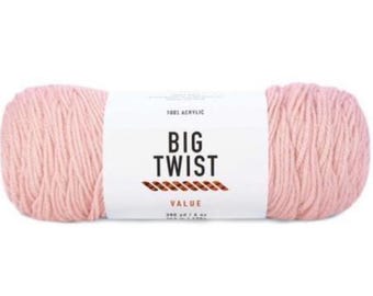 Big Twist Value Yarn (Light Rose) ~ 100% worsted acrylic super soft machine washable super soft