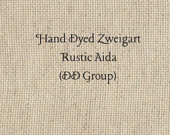 Caramel Creme Rustic Aida (OR-DDA-61) ~ Hand Dyed Zweigart Oatmeal Rustico Cross Stitch Fabric