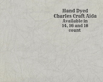 Granite Gray Aida (CC-DDA-49) ~ Hand Dyed DMC/Charles Craft Cross Stitch Fabric from Vintage NeedleArts