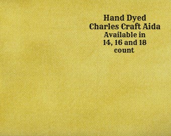 Curry Powder Aida (CC-BDA-105) ~ Hand Dyed DMC/Charles Craft Cross Stitch Fabric from Vintage NeedleArts