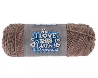 I Love This Yarn Stonewash Print (Walnut) ~ super soft machine washable 100% acrylic