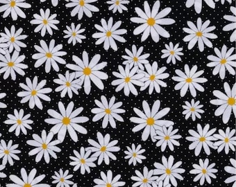 Black & White Daisies Calico Fabric from Brother Sister Design Studio ~ 100% quilter's cotton sewing/quilting