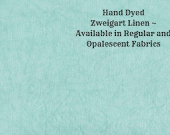 Aqua Linen (LN-59) ~ Hand Dyed Zweigart Cross Stitch Fabric from Vintage NeedleArts - available in regular and opalescent linen