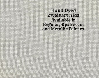 Granite Gray Aida (Z-DDA-49) Hand Dyed Zweigart Cross Stitch Fabric from Vintage NeedleArts ~ available in regular, opalescent & metallic