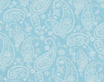 FAT QUARTER ~ Paisley Embossed Cotton (Caribbean Blue) ~ Hand Dyed Fabric from Vintage NeedleArts 18x22 inches