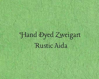 Shamrock Rustic Aida (OR-DDA-52) ~ Hand Dyed Zweigart Oatmeal Rustico Cross Stitch Fabric