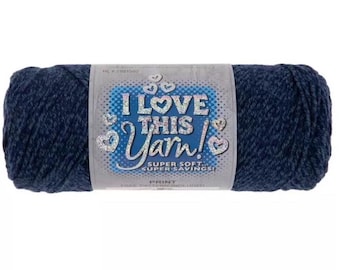 I Love This Yarn Print (Blueberry Buckle) ~ super soft machine washable 100% acrylic