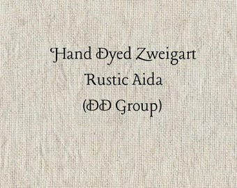 Tickle Me Taupe Rustic Aida (OR-DDA-117) ~ Hand Dyed Zweigart Oatmeal Rustico Cross Stitch Fabric