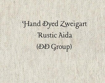 White Chocolate Mocha Rustic Aida (OR-DDA-66) ~ Hand Dyed Zweigart Oatmeal Rustico Cross Stitch Fabric