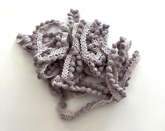Lavender Lilacs Mini Pom Pom Trim (MPP-6) by Vintage NeedleArts ~ hand-dyed 2 continuous yards