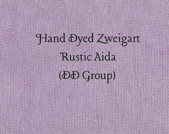 You're Turning Violet, Violet! Rustic Aida (OR-DDA-104) ~ Hand Dyed Zweigart Oatmeal Rustico Cross Stitch Fabric
