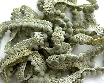 Milkweed Mini Pom Pom Trim (MPP-68) by Vintage NeedleArts ~ hand-dyed 2 continuous yards