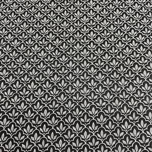 POR JARDA ~ Keepsake Calico Scalloped Trellis Black Quilter's Cotton ~ Tecido 100% algodão - vieira com flor cinza preta